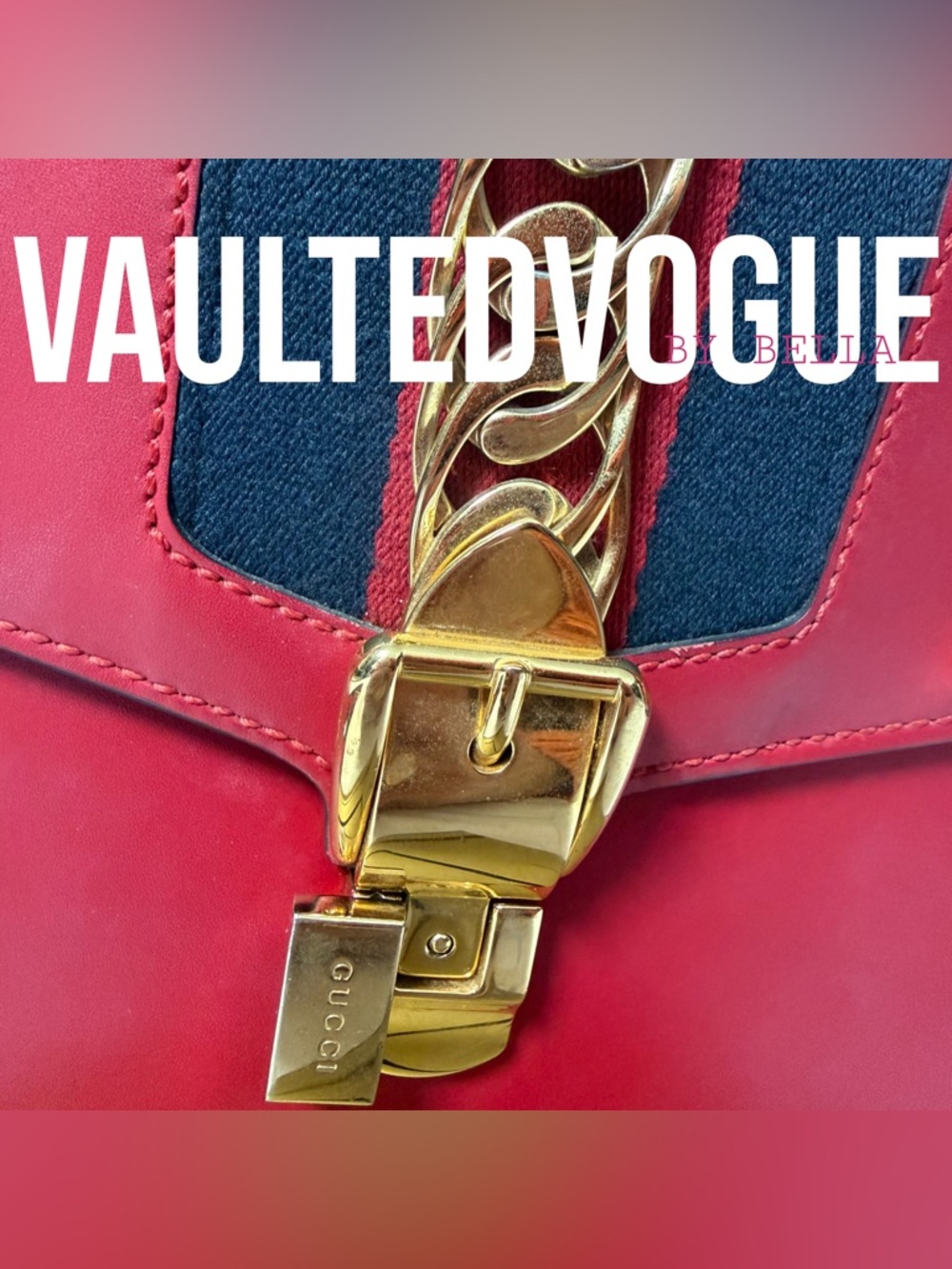 ❤️ Gucci Sylvie Small Shoulder Bag | Red Leather | Web Stripe | Authentic ❤️ - Picture 6 of 16